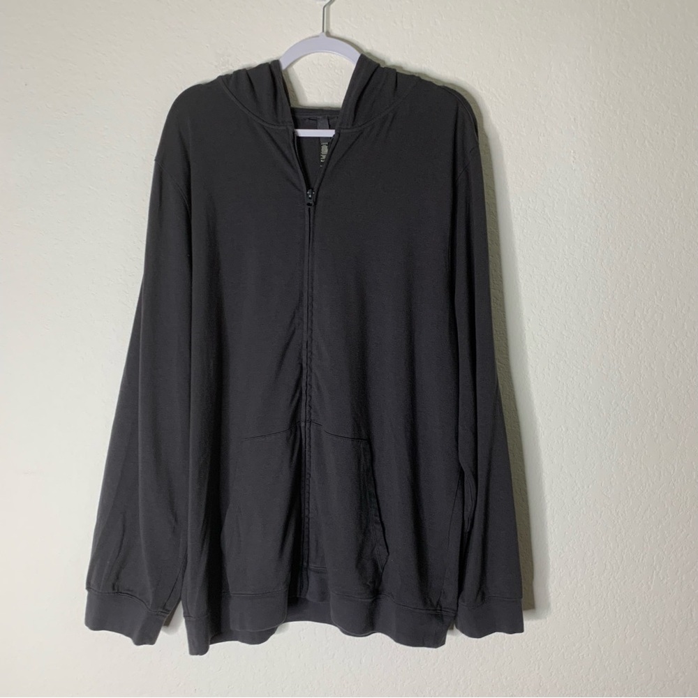 Skims Mens dark gray full zip hooded sweater XL